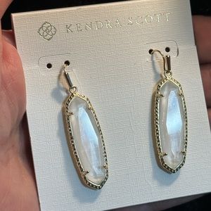 EUC Layla Gold & White Drop Earrings